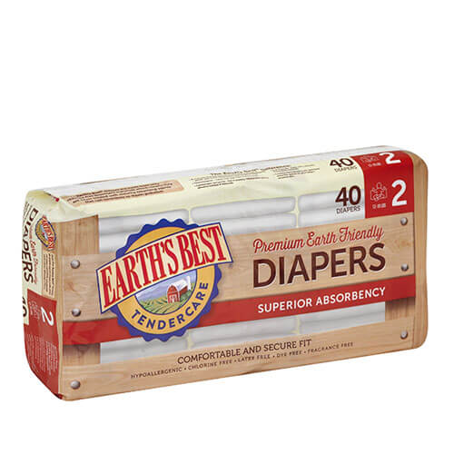 Earth's Best Size 2 Diapers 40Ct