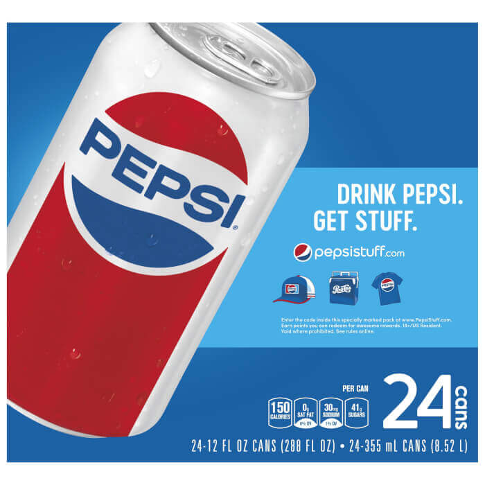 Pepsi Cola Carbonated Beverage 12 OZ 24 Ct Cans