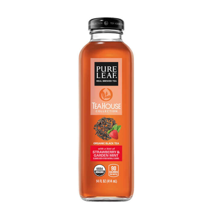Pureleaf Tea House Collection Iced Tea, Strawberry & Garden Mint Black Tea, 14 Fl Oz