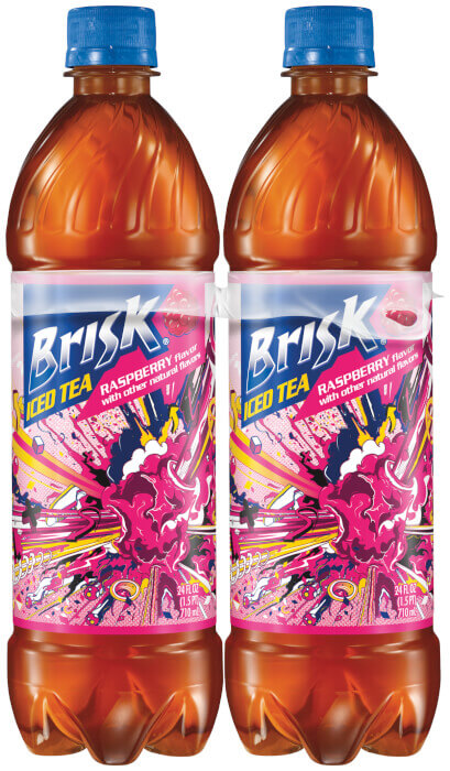 Brisk Iced Tea Raspberry (4 - 24 Fl Oz) 96 Fluid Ounce Plastic Bottles