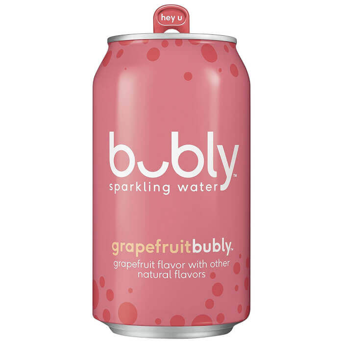 Bubly Sparkling Water, Grapefruit Flavor, 12 Fl Oz, 18 Count
