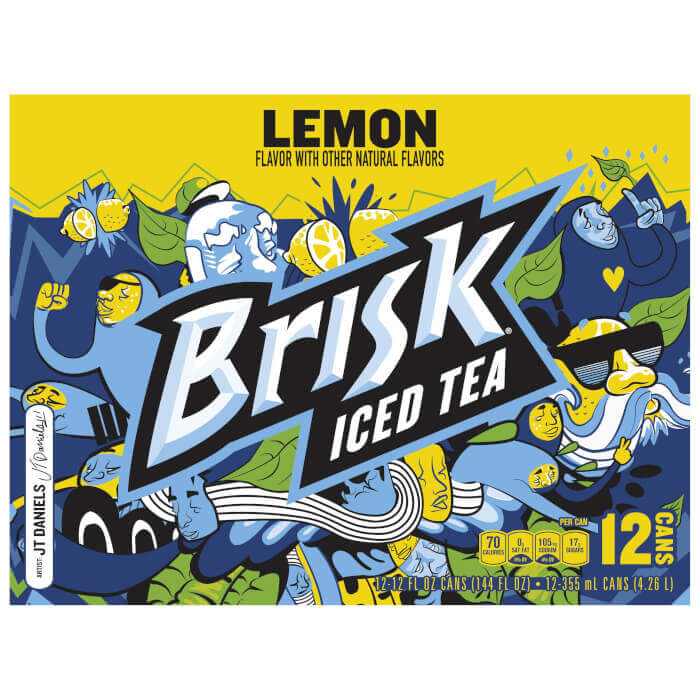 Brisk Iced Tea, Tea with Lemon Flavor, 12 Fl Oz, 12 Count