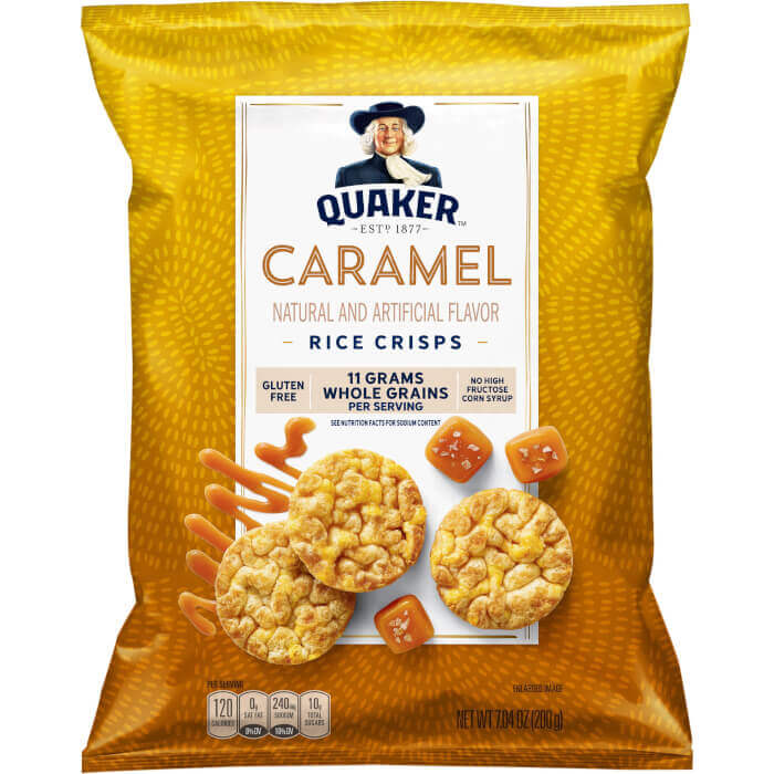 Quaker, Rice Crisps, Caramel Natural And Artificial, 7.04 Oz