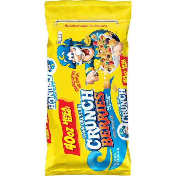 Cap'N Crunch's Crunch Berries Sweetened Corn & Oat Cereal 40 Ounce Bag