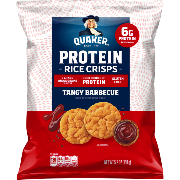 Quaker Protein Rice Crisps, Tangy Barbecue, 5.2 Oz
