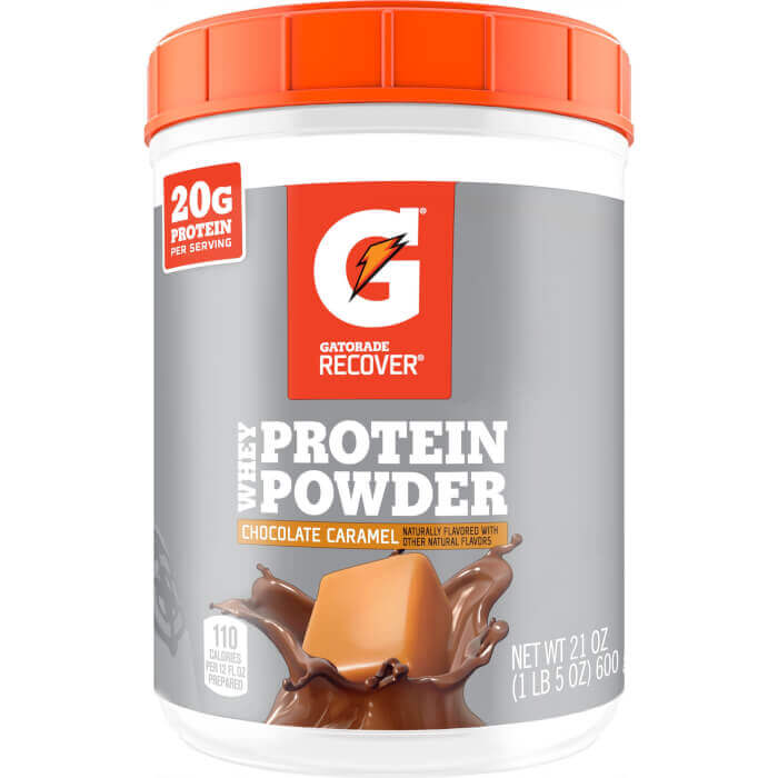 Gatorade Recover Chocolate Caramel Whey Protein Powder 21.0 Ounce Plastic Canister