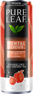 Pure Leaf Mental Focus Sparkling Real Brewed Tea, Peach, 12oz can