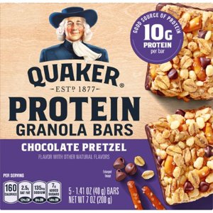 Quaker Protein Granola Bars, Chocolate Pretzel, 1.41 Oz, 5 Count