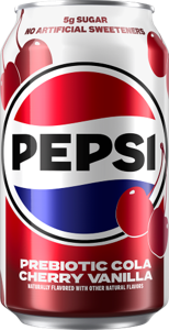 Pepsi Prebiotic Cherry Vanilla Cola, 12oz can