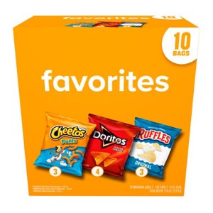 Frito-Lay, Favorites Mix, 9 5/8 Oz Net Weight, 10 Count, Box