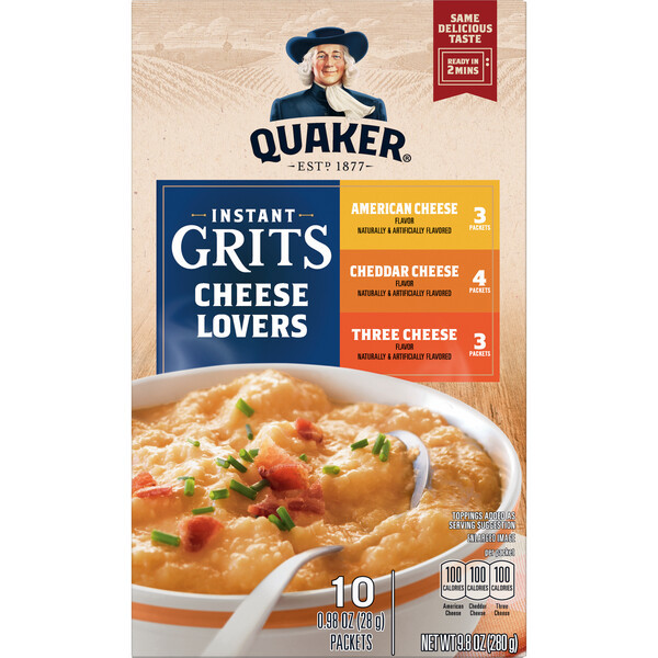 9.8oz Quaker Instant Grits Cheese Lovers Variety Pack 10ct