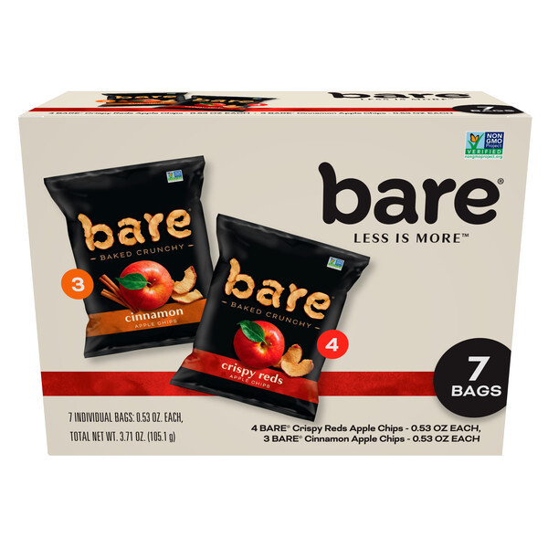 Bare Baked Crunchy Apple Chips Mix Multi-Pack 7 box